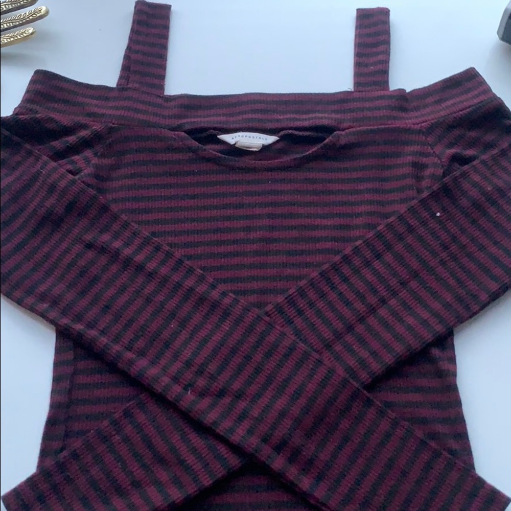 off the shoulder Aeropostale shirt